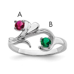 Sterling Silver Rhodium-plated Family Jewelry Mounting