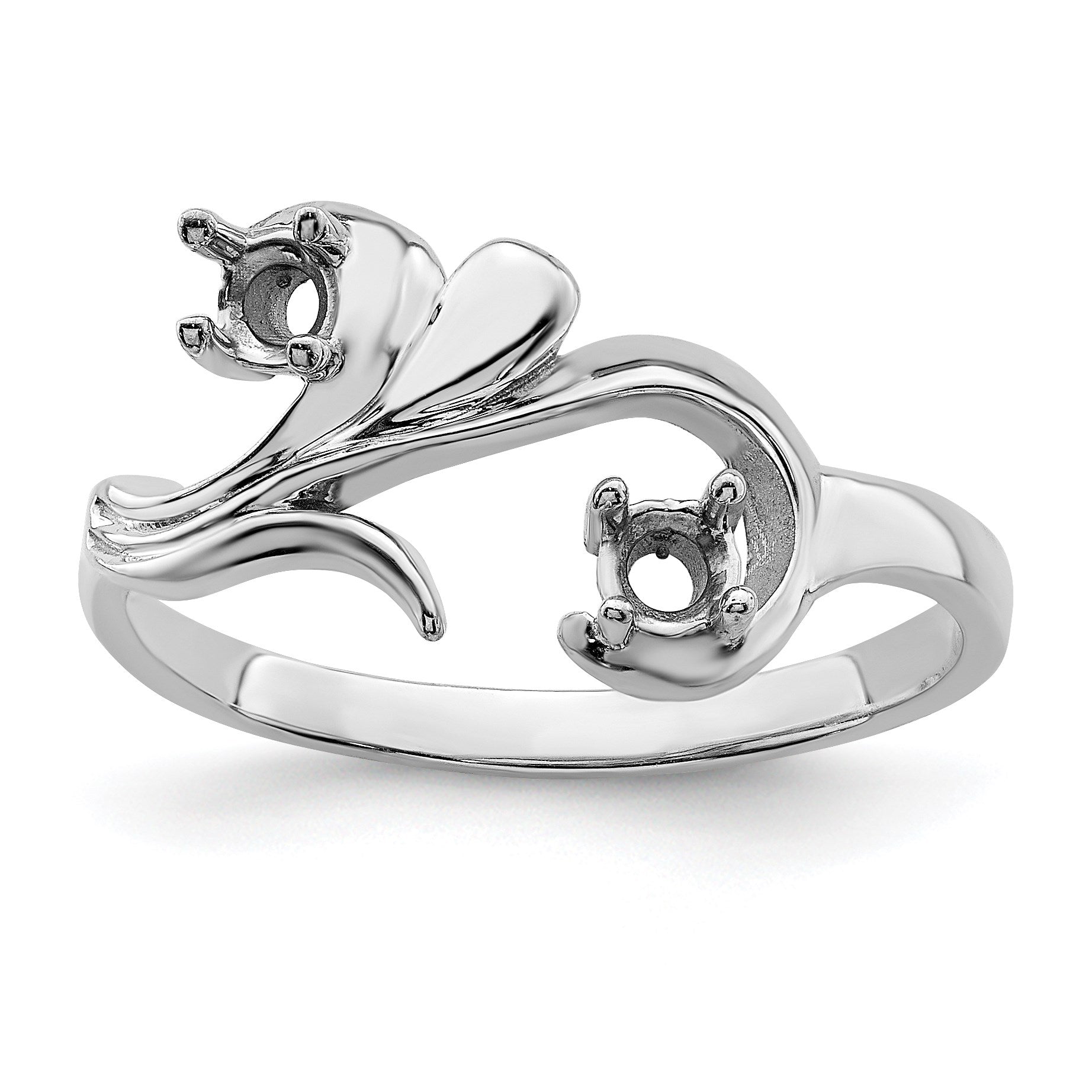 Sterling Silver Rhodium-plated Family Jewelry Mounting