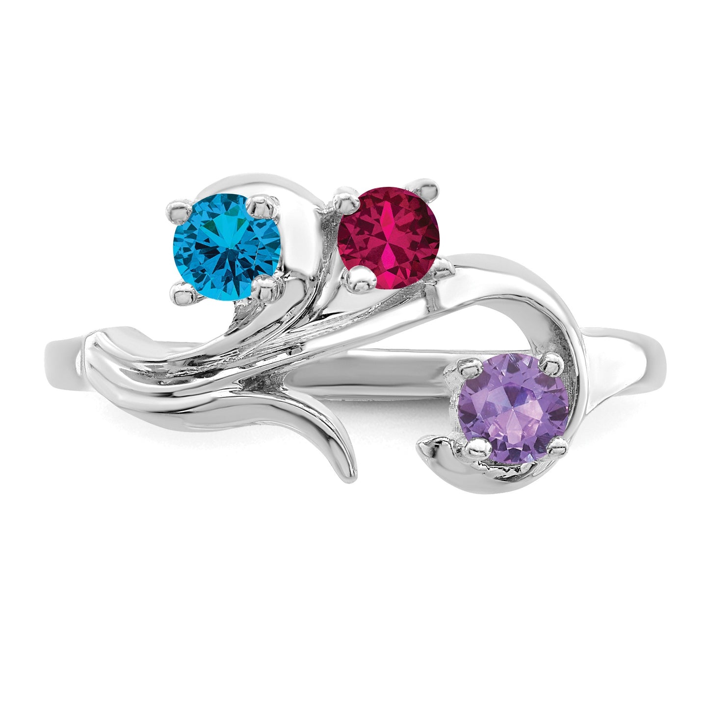 Sterling Silver Rhodium-plated Family Jewelry Mounting