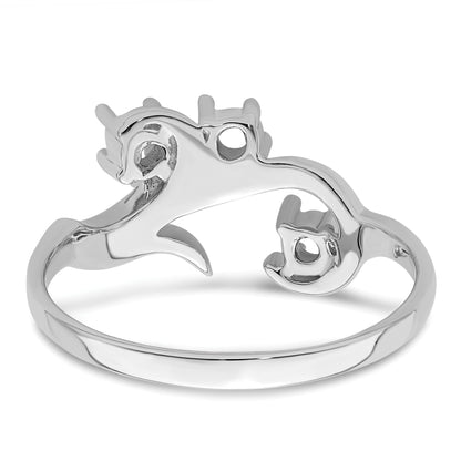 Sterling Silver Rhodium-plated Family Jewelry Mounting