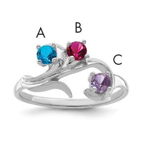 Sterling Silver Rhodium-plated Family Jewelry Mounting