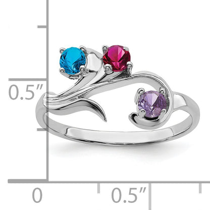 Sterling Silver Rhodium-plated Family Jewelry Mounting