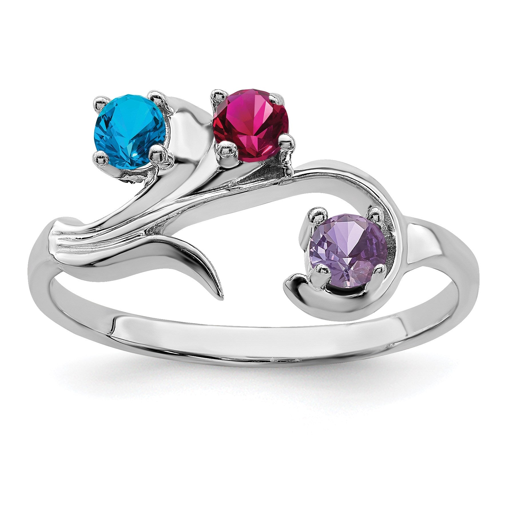 Sterling Silver Rhodium-plated Family Jewelry Mounting