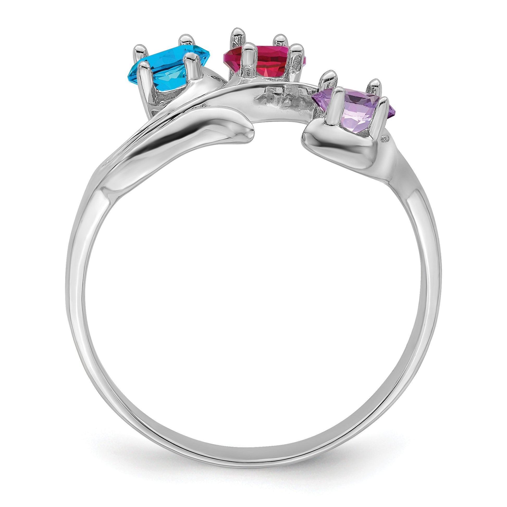 Sterling Silver Rhodium-plated Family Jewelry Mounting