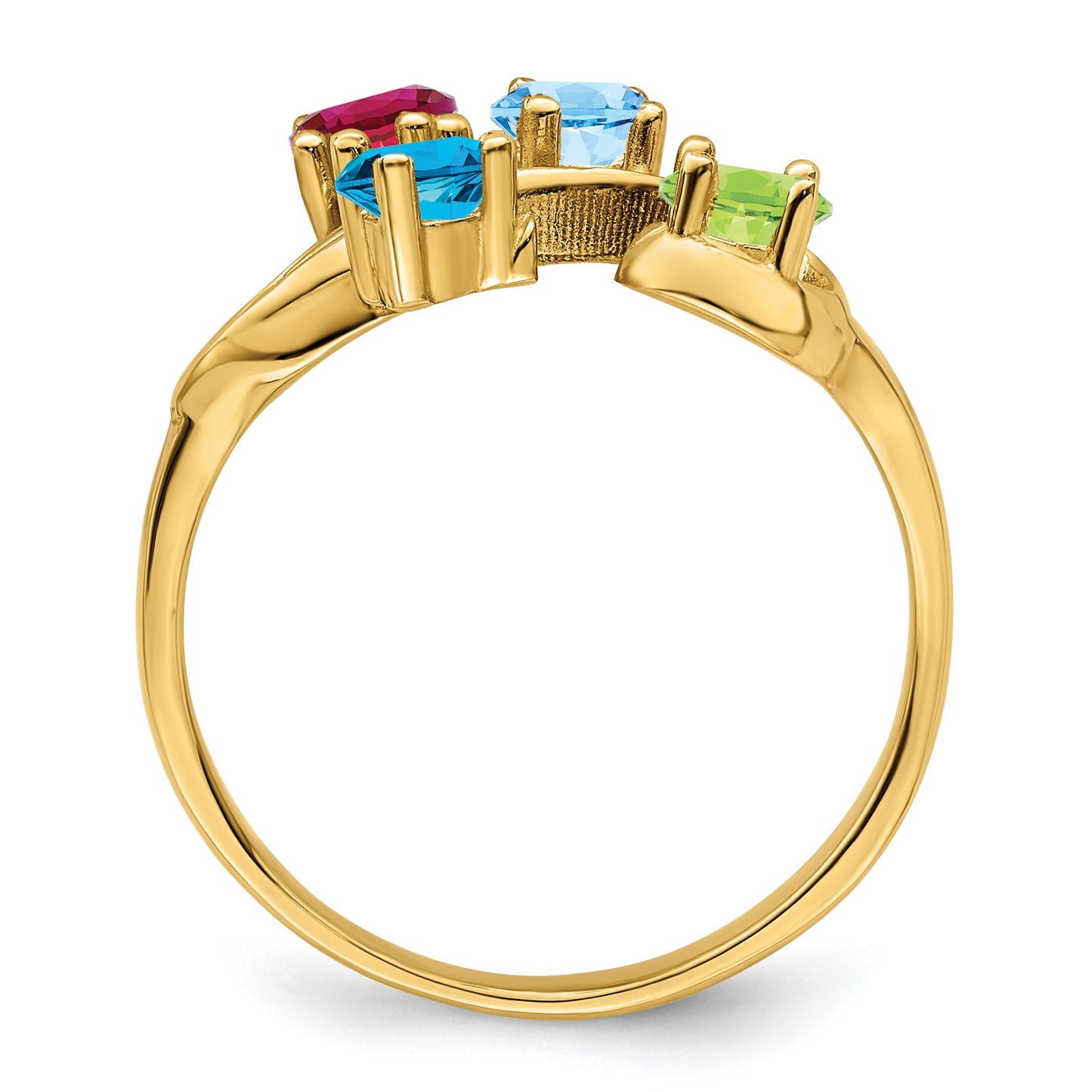 14k Polished 4-Stone Mothers Ring Mounting