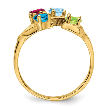 14k Polished 4-Stone Mothers Ring Mounting