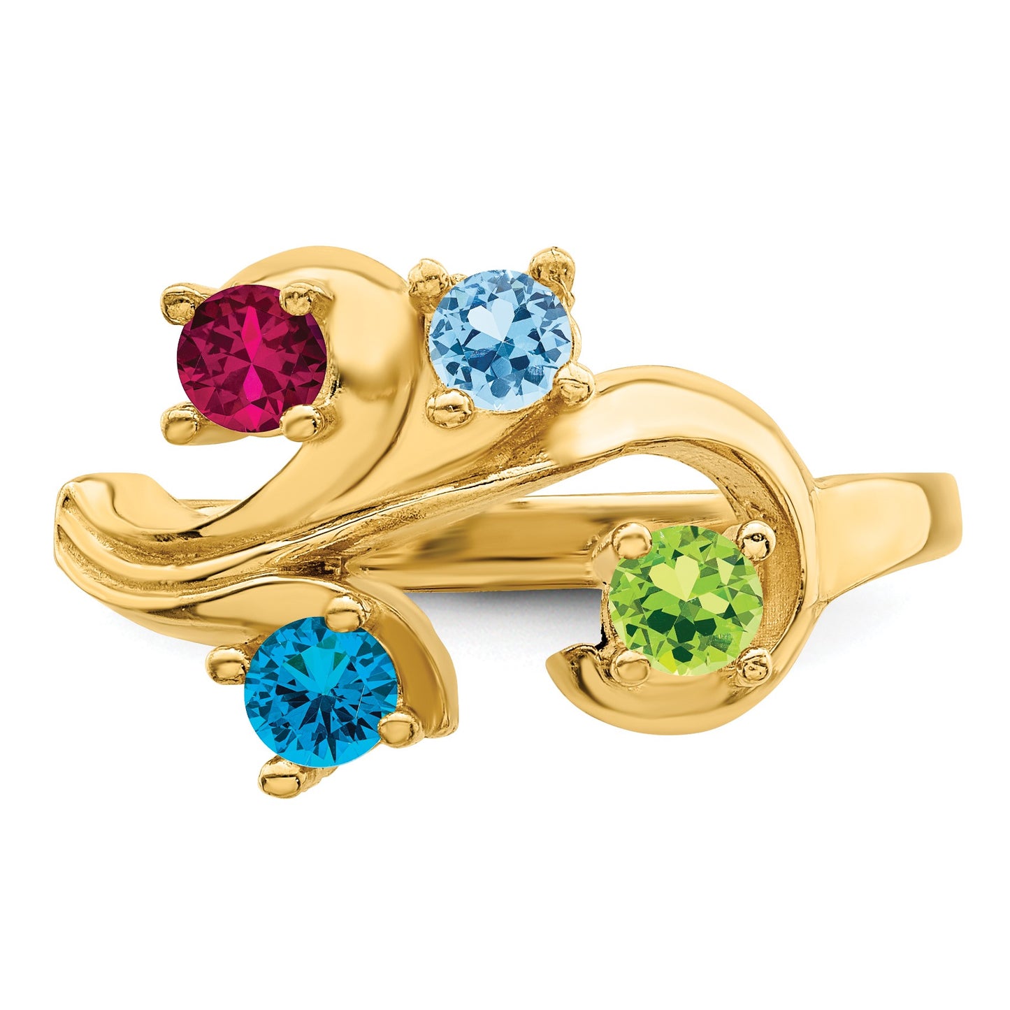 14k Polished 4-Stone Mothers Ring Mounting