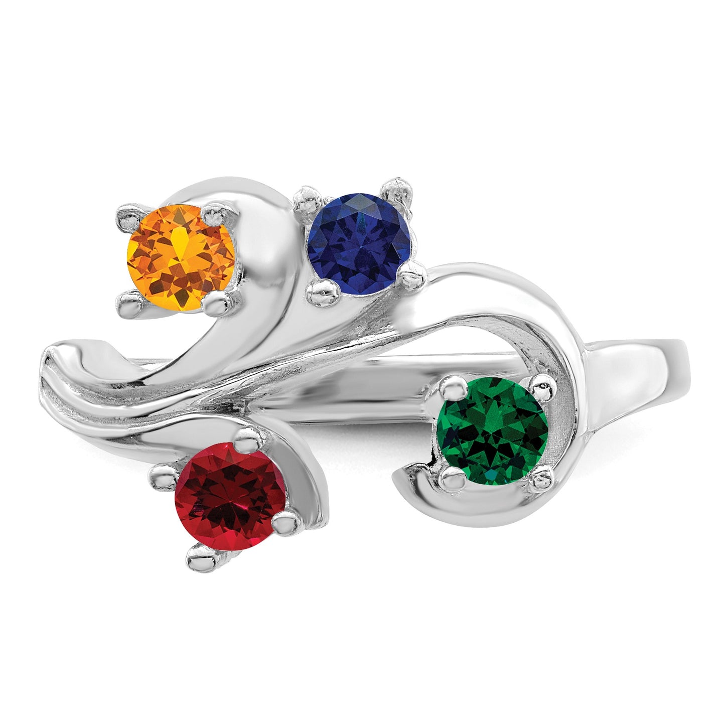 Sterling Silver Rhodium-plated Family Jewelry Mounting