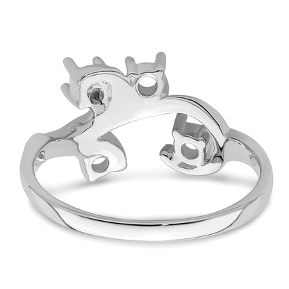 Sterling Silver Rhodium-plated Family Jewelry Mounting