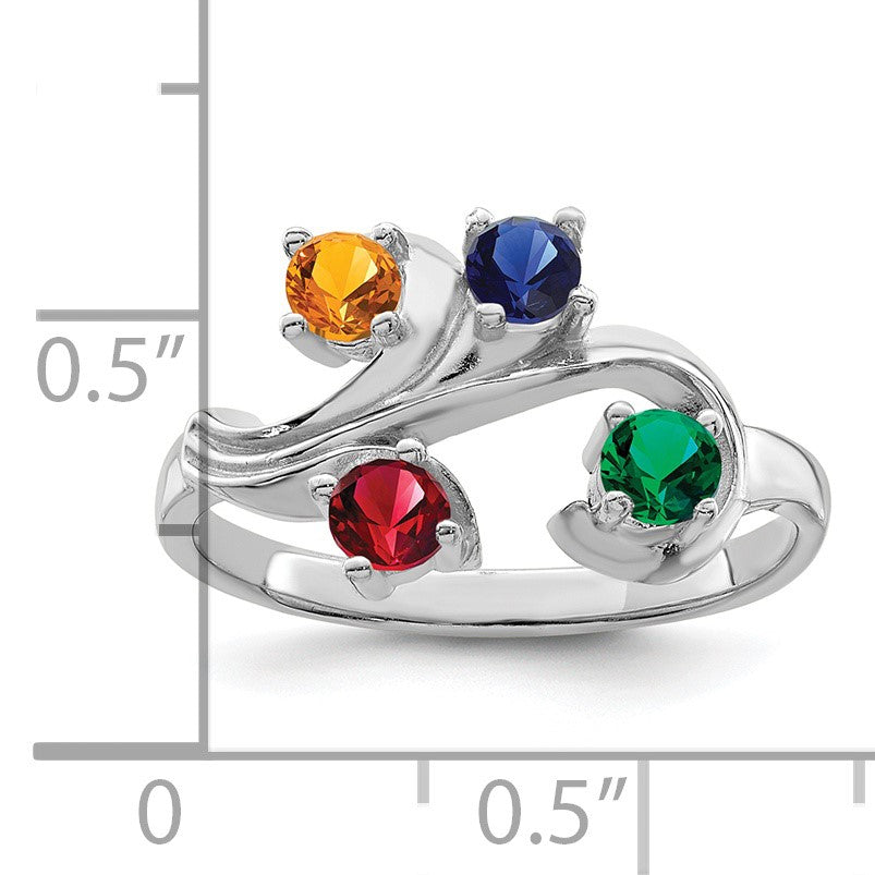 Sterling Silver Rhodium-plated Family Jewelry Mounting