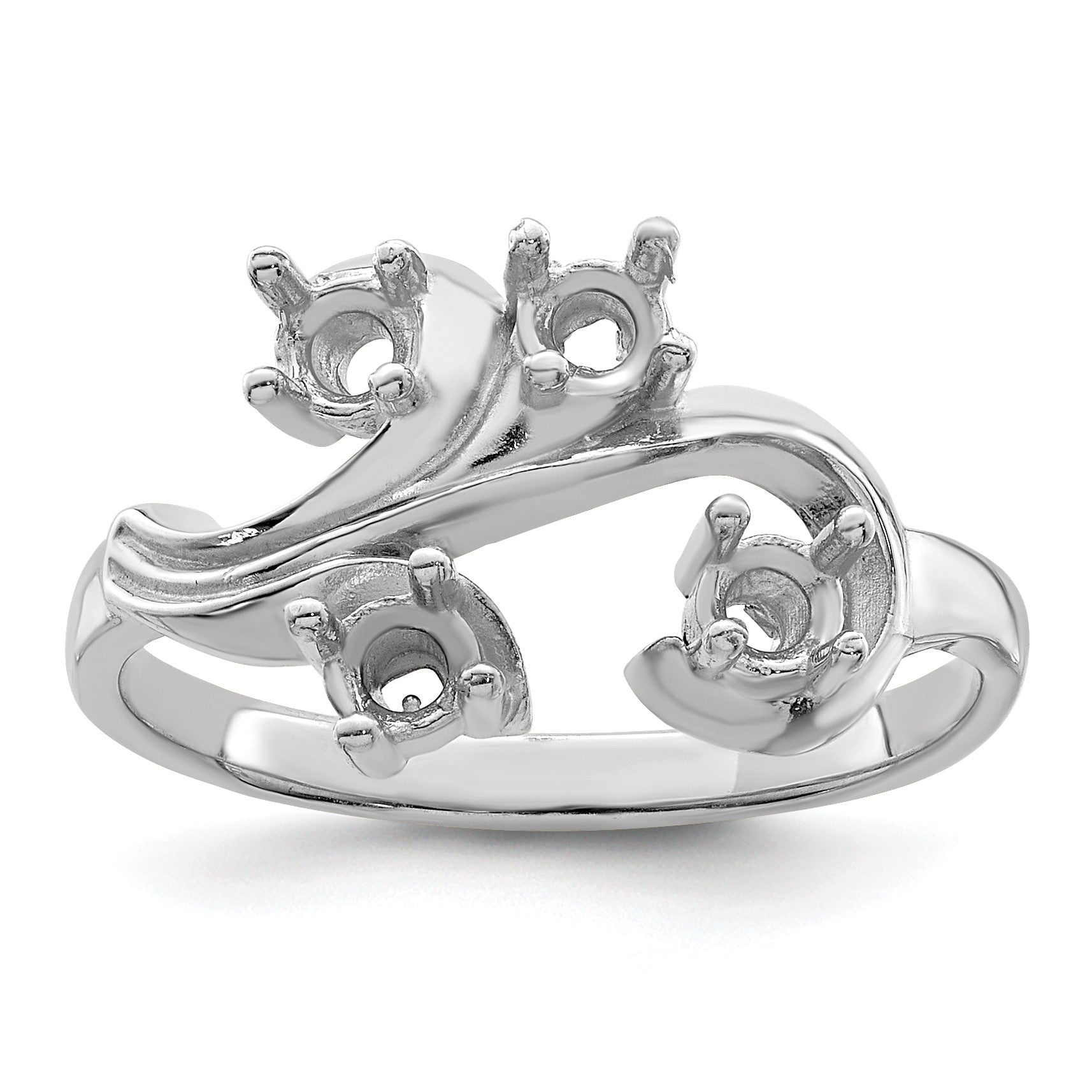 Sterling Silver Rhodium-plated Family Jewelry Mounting