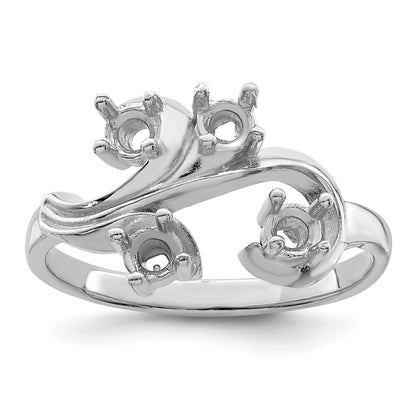 Sterling Silver Rhodium-plated Family Jewelry Mounting