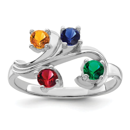 Sterling Silver Rhodium-plated Family Jewelry Mounting