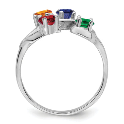 Sterling Silver Rhodium-plated Family Jewelry Mounting
