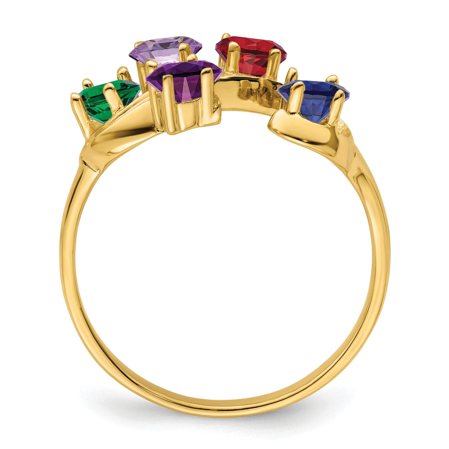 14k Polished 5-Stone Mothers Ring Mounting