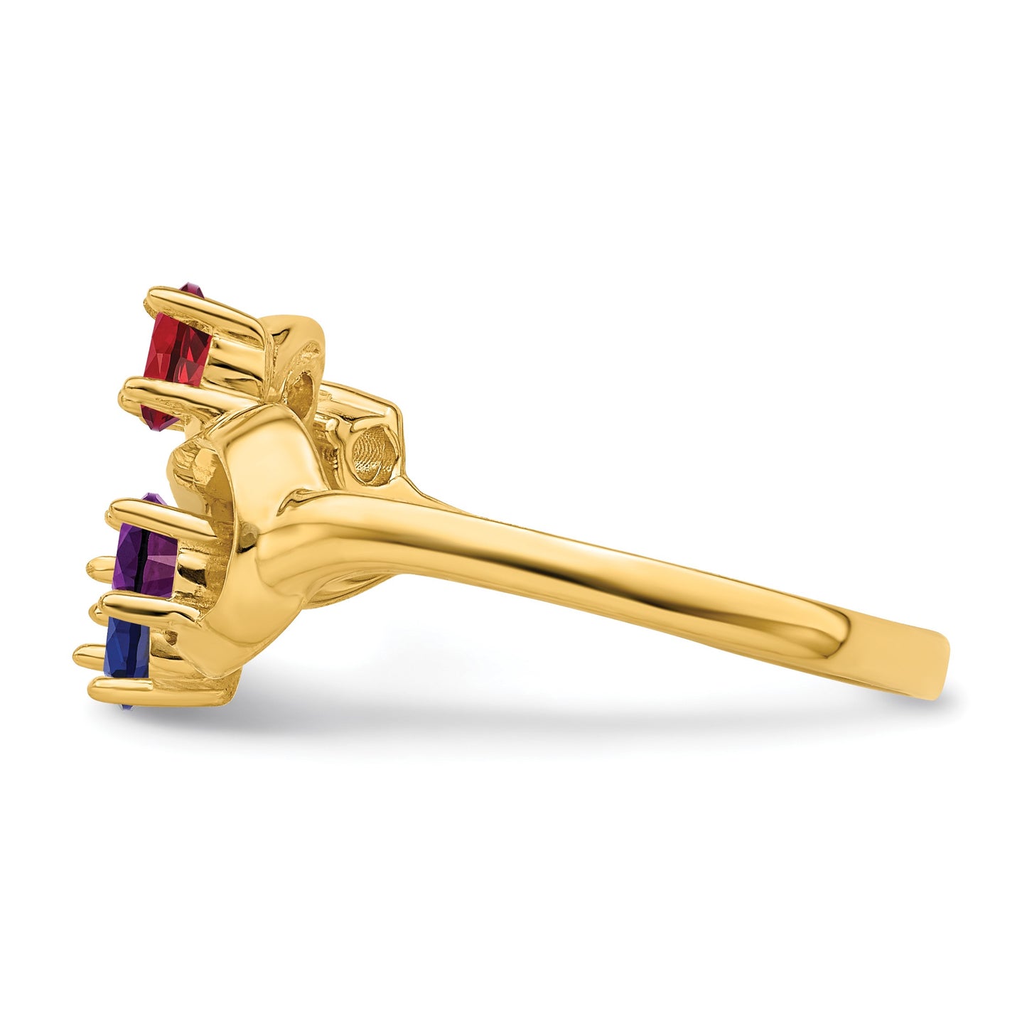 14k Polished 5-Stone Mothers Ring Mounting