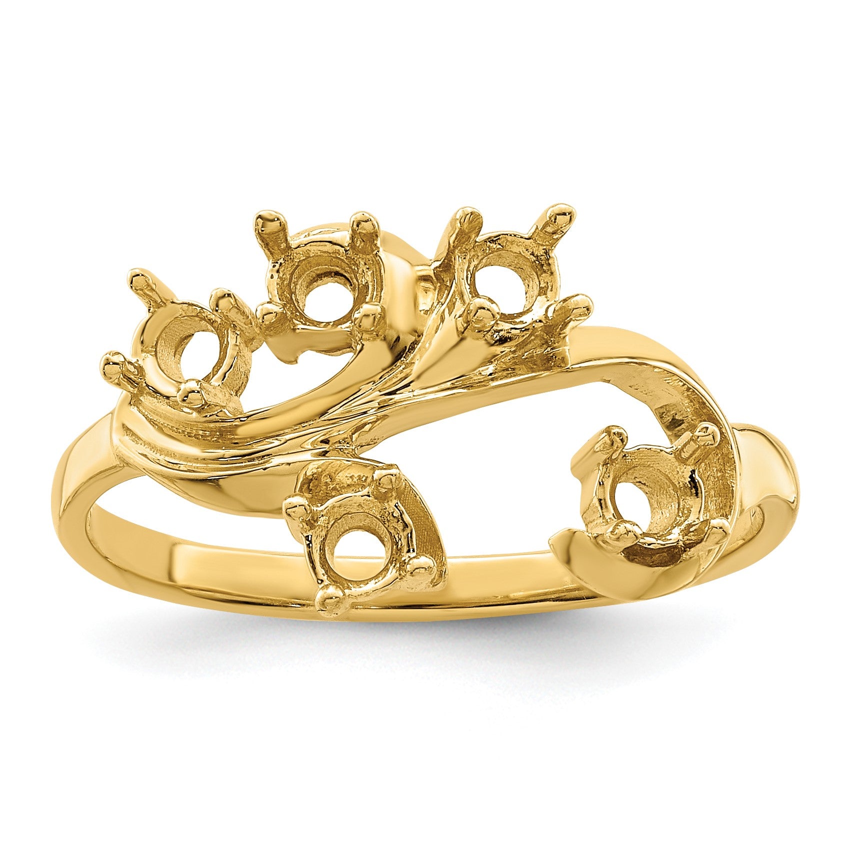 14k Polished 5-Stone Mothers Ring Mounting