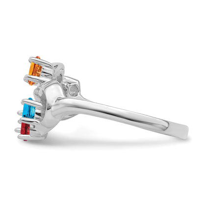 Sterling Silver Rhodium-plated Family Jewelry Mounting