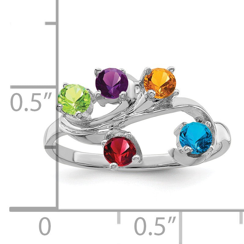 Sterling Silver Rhodium-plated Family Jewelry Mounting