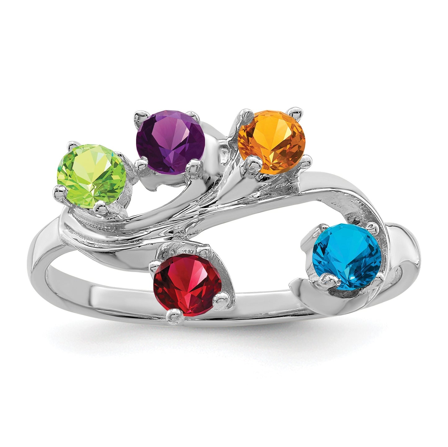 Sterling Silver Rhodium-plated Family Jewelry Mounting