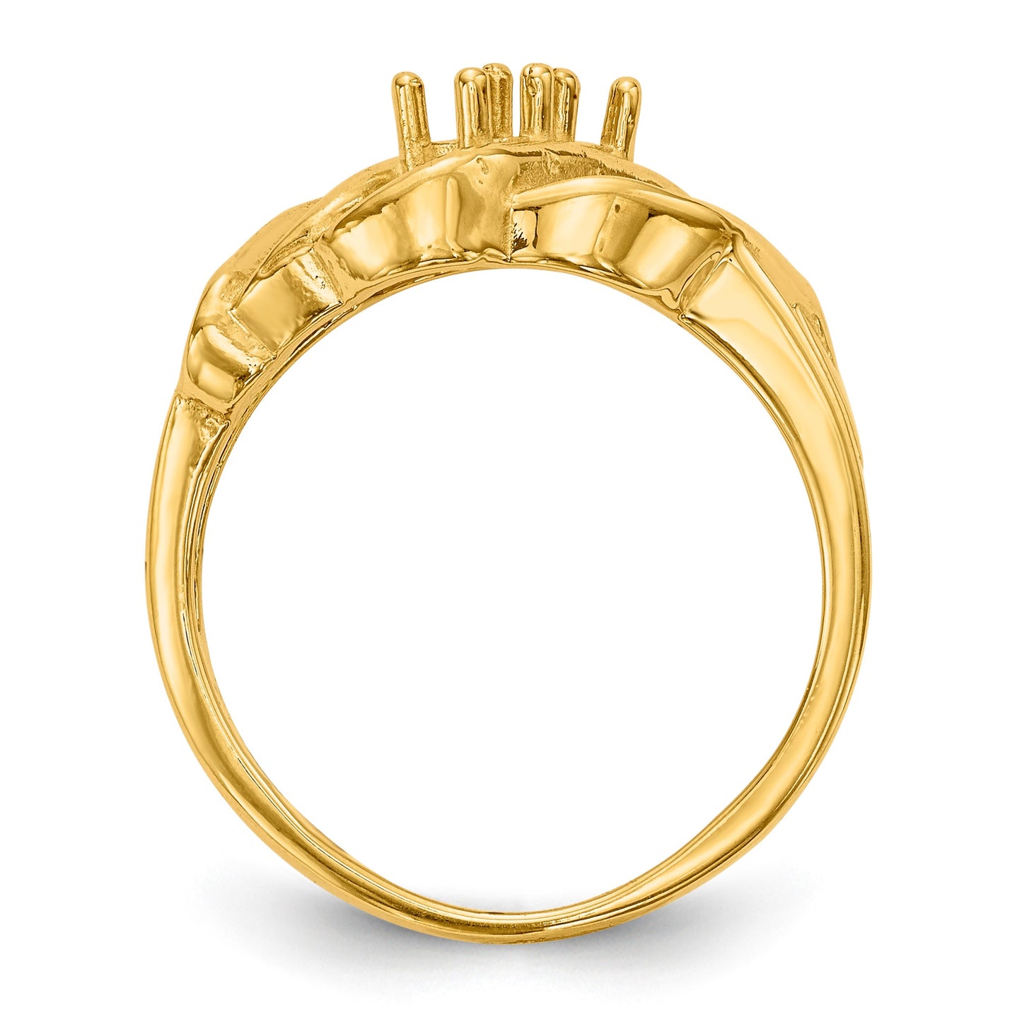 14k Polished 2-Stone Mothers Ring Mounting