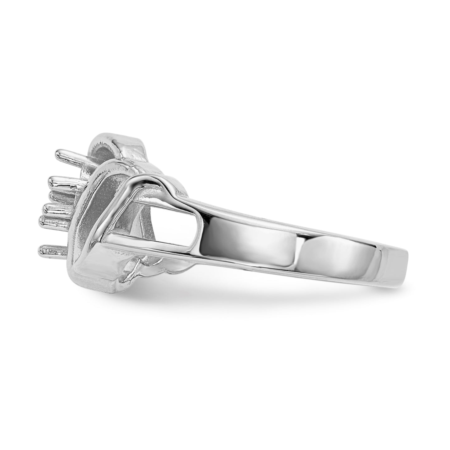 14k White Gold Polished 2-Stone Mothers Ring Mounting