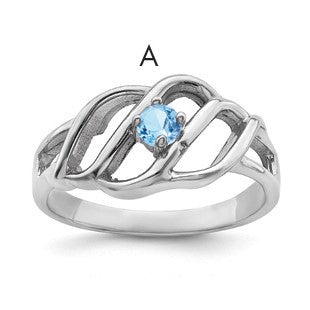 Sterling Silver Rhodium-plated Family Jewelry Mounting