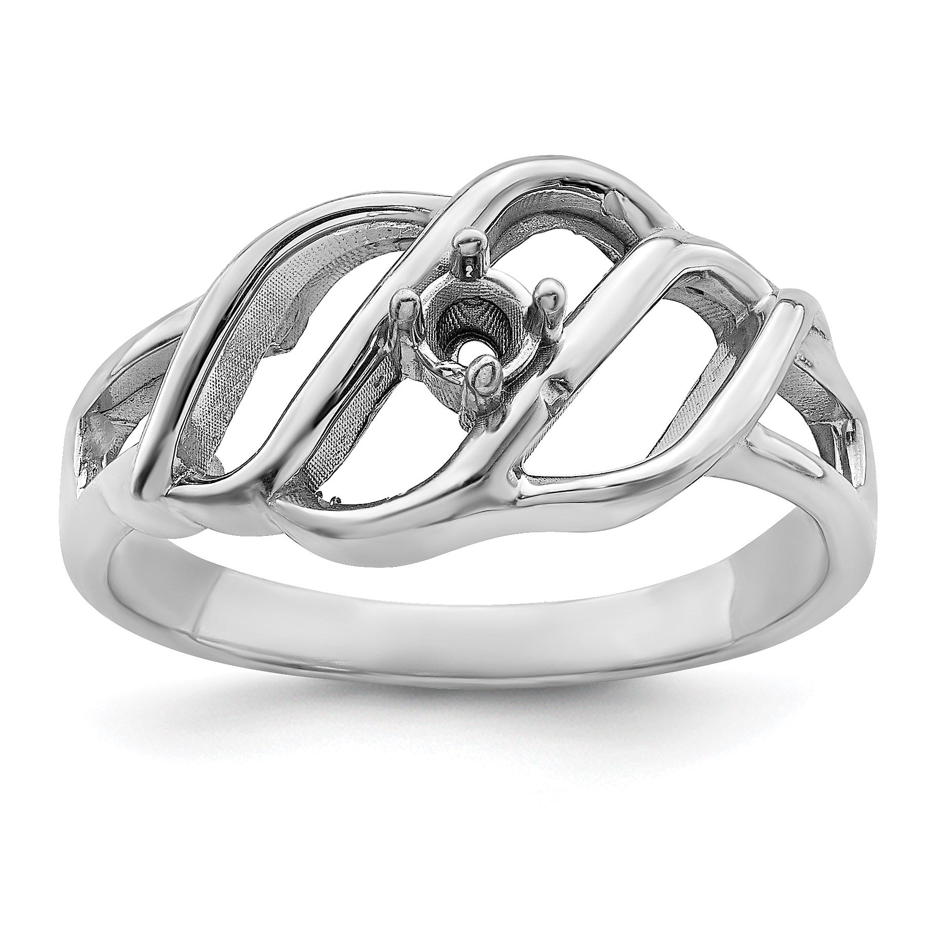 Sterling Silver Rhodium-plated Family Jewelry Mounting