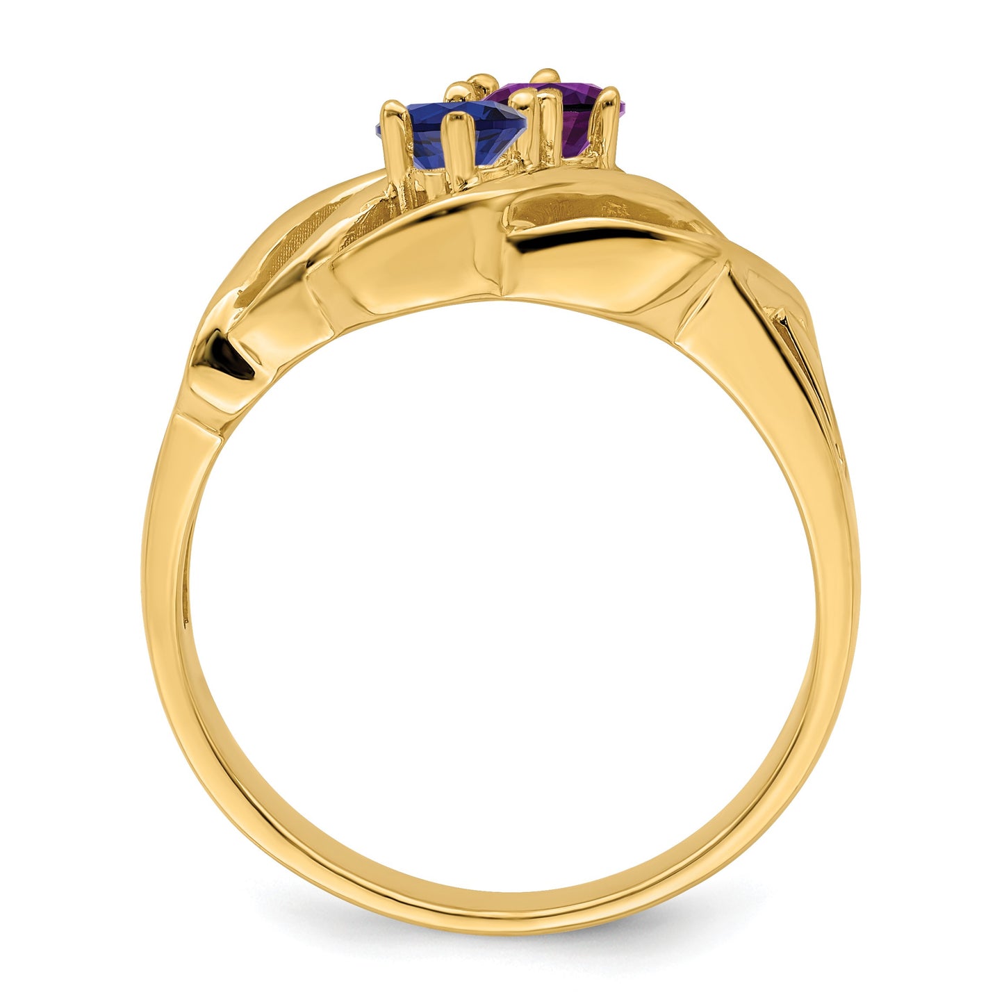 14k Polished 2-Stone Mothers Ring Mounting