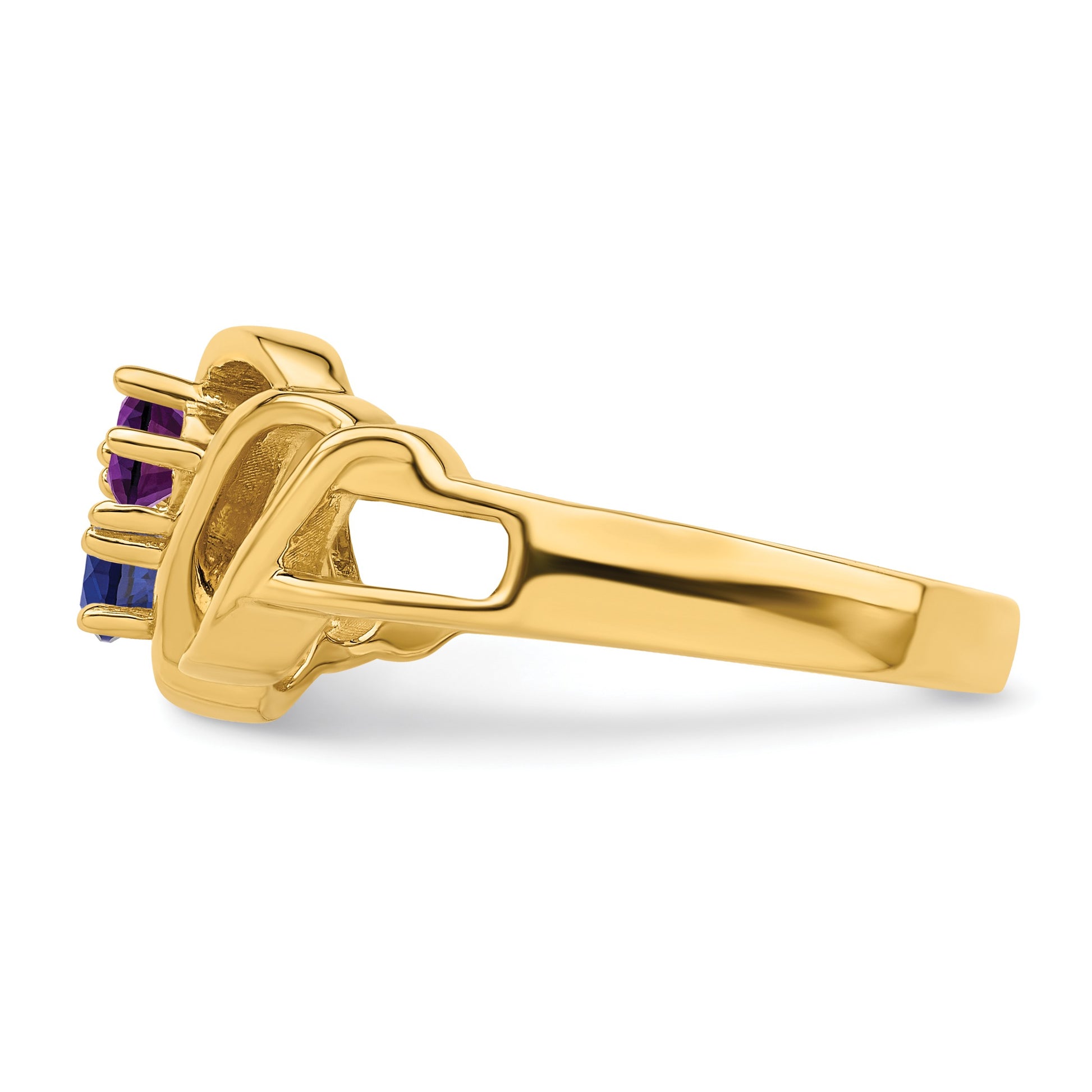 14k Polished 2-Stone Mothers Ring Mounting