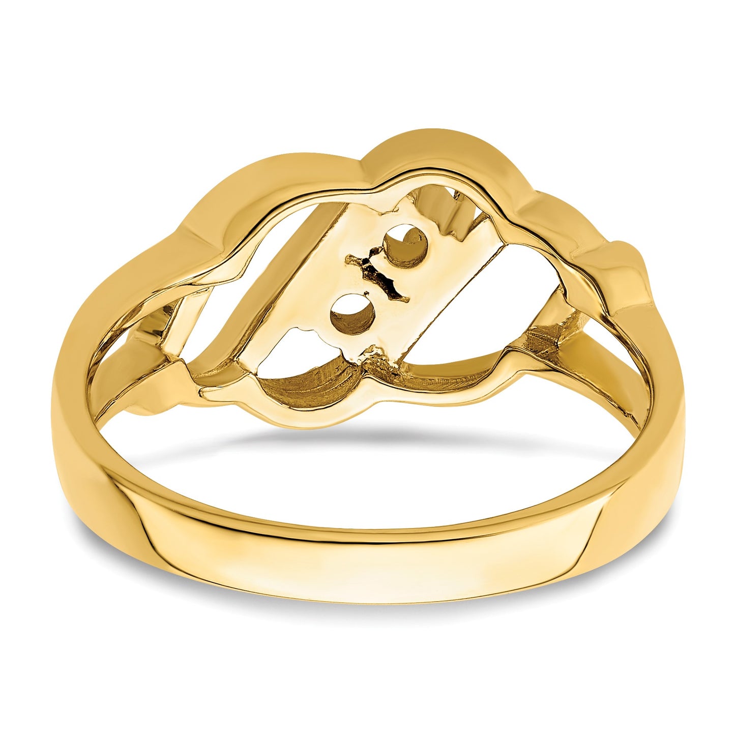 14k Polished 2-Stone Mothers Ring Mounting