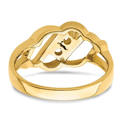 14k Polished 2-Stone Mothers Ring Mounting