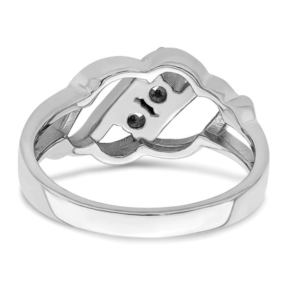 14k White Gold Polished 2-Stone Mothers Ring Mounting