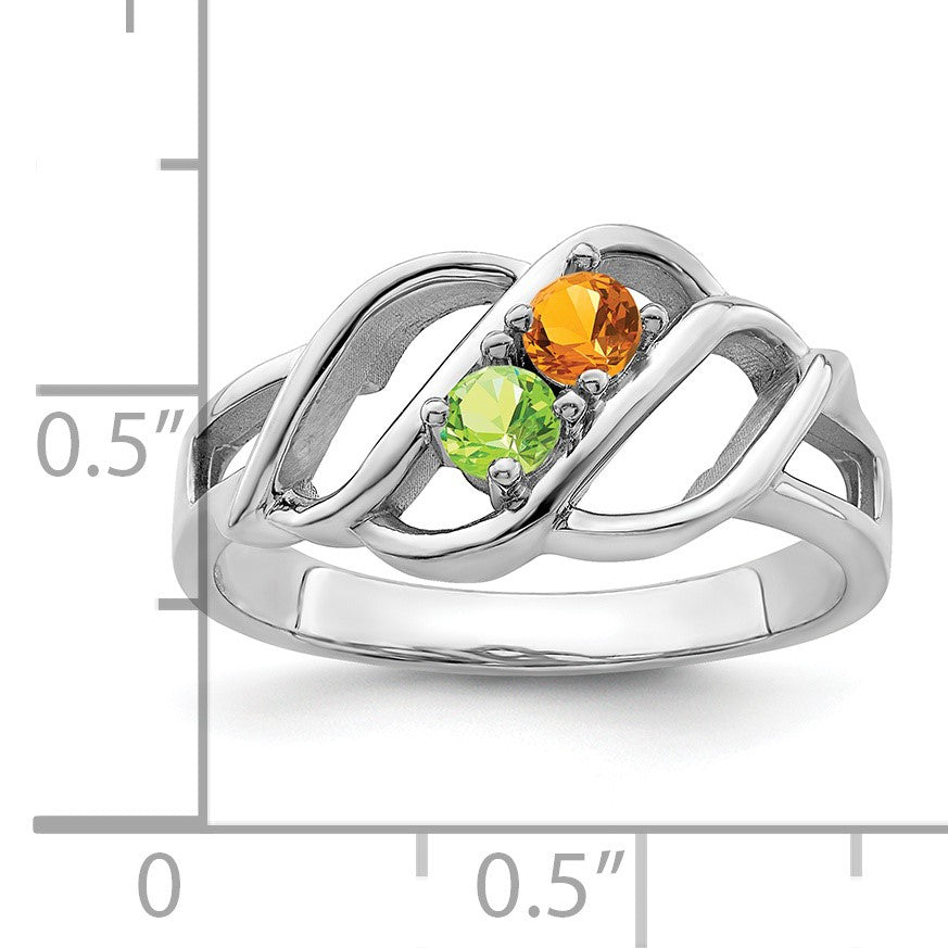 Sterling Silver Rhodium-plated Family Jewelry Mounting