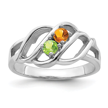 Sterling Silver Rhodium-plated Family Jewelry Mounting