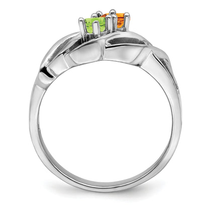 Sterling Silver Rhodium-plated Family Jewelry Mounting