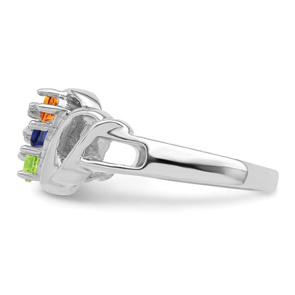 Sterling Silver Rhodium-plated Family Jewelry Mounting