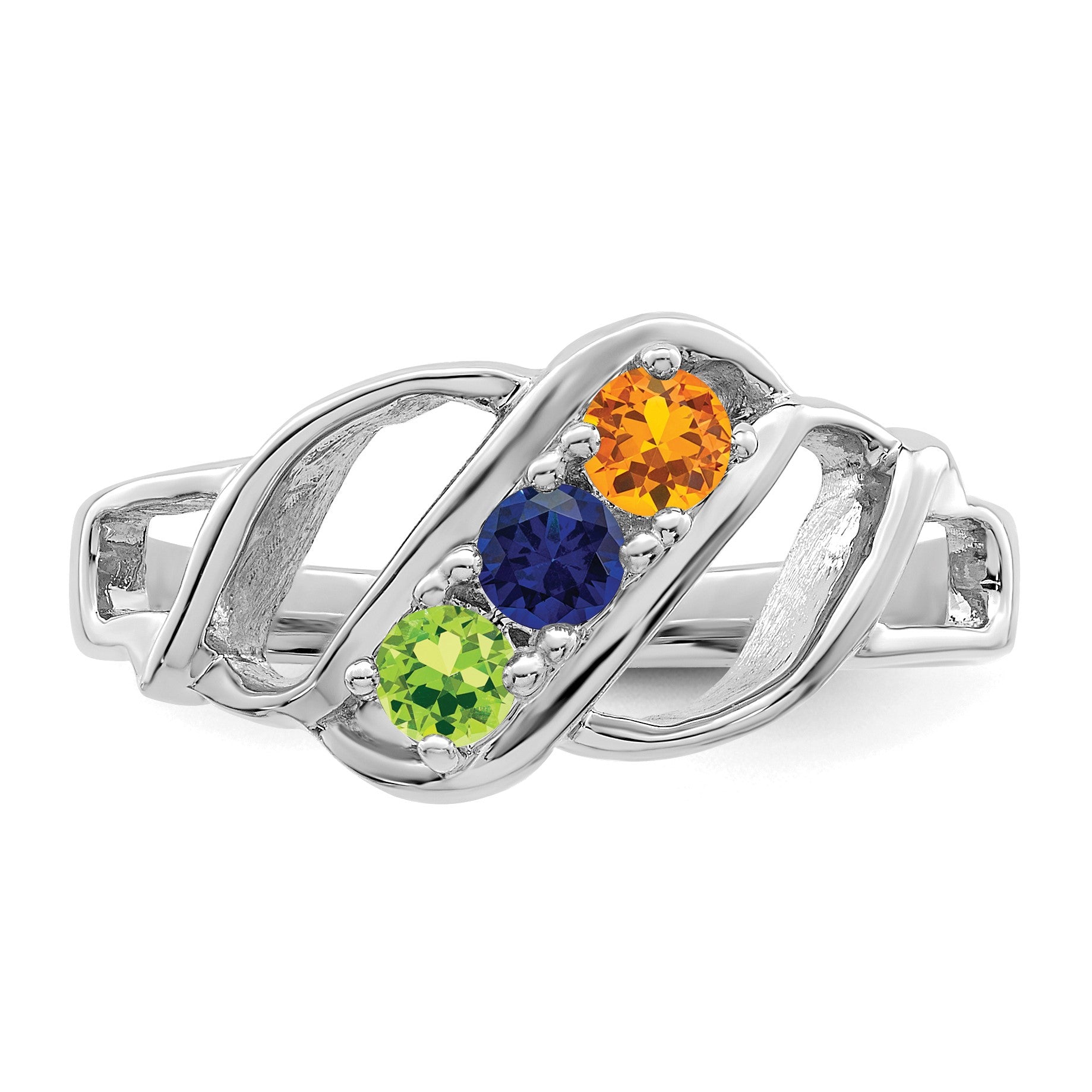 Sterling Silver Rhodium-plated Family Jewelry Mounting