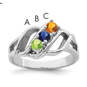 Sterling Silver Rhodium-plated Family Jewelry Mounting