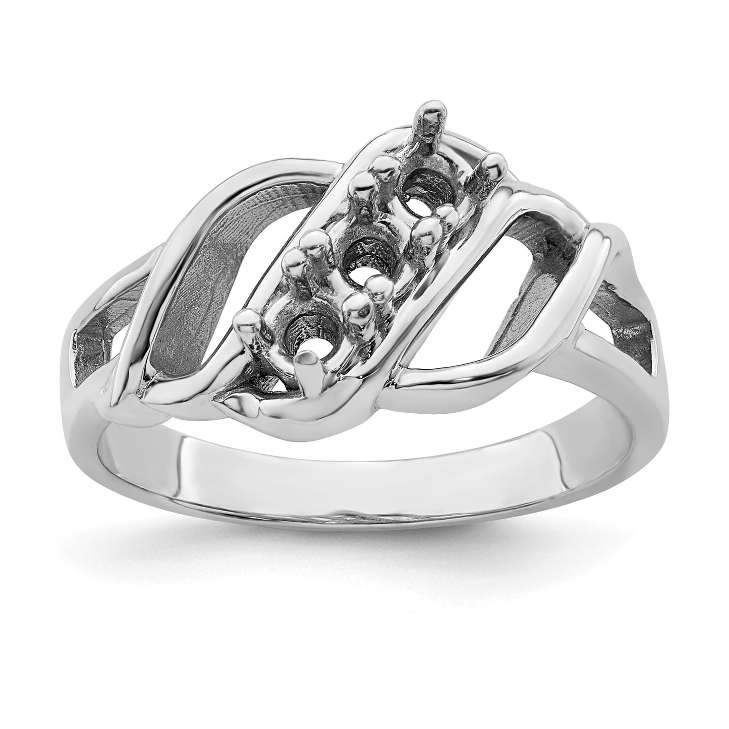 Sterling Silver Rhodium-plated Family Jewelry Mounting