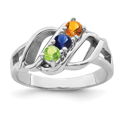 Sterling Silver Rhodium-plated Family Jewelry Mounting