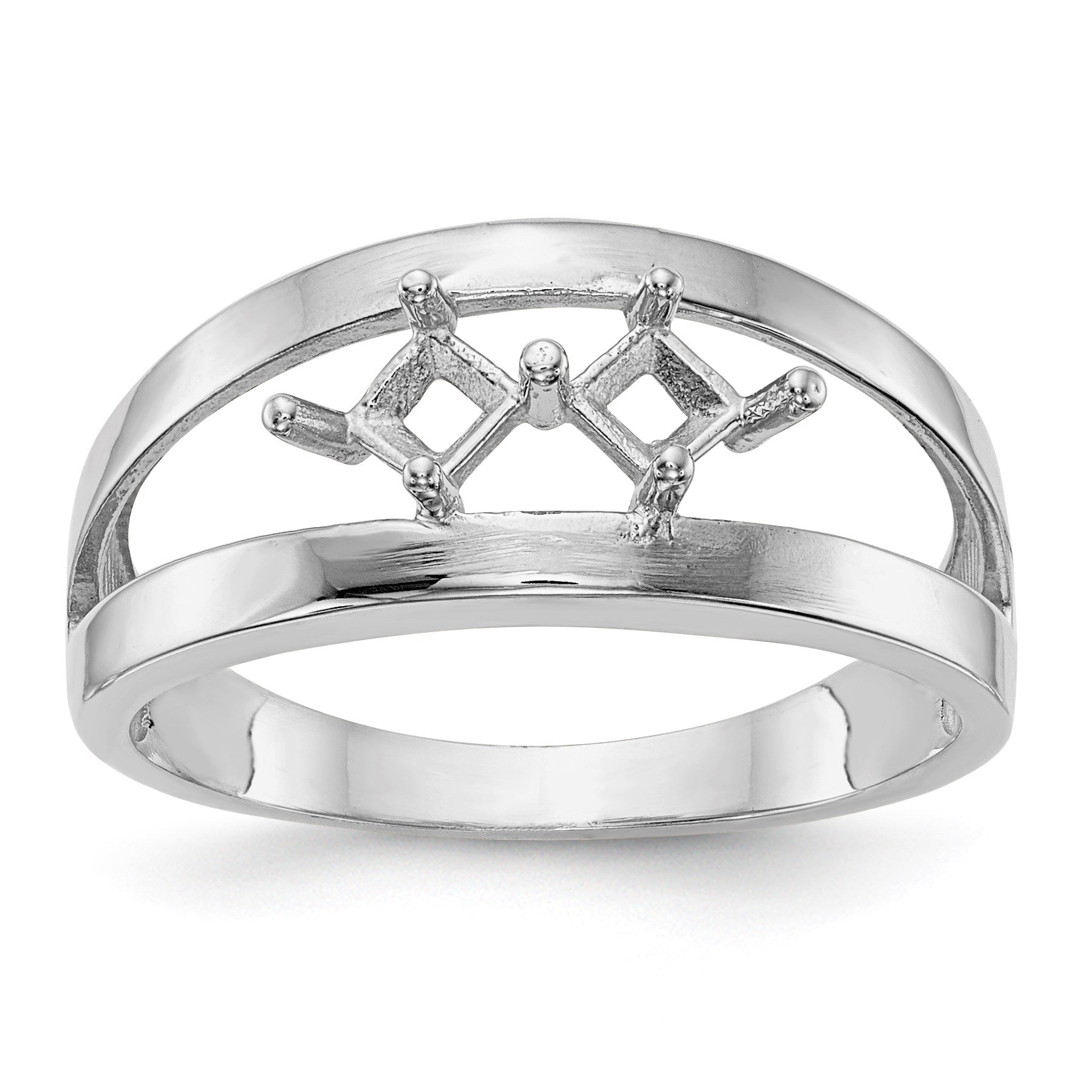 14k White Gold Family Jewelry Ring Mounting