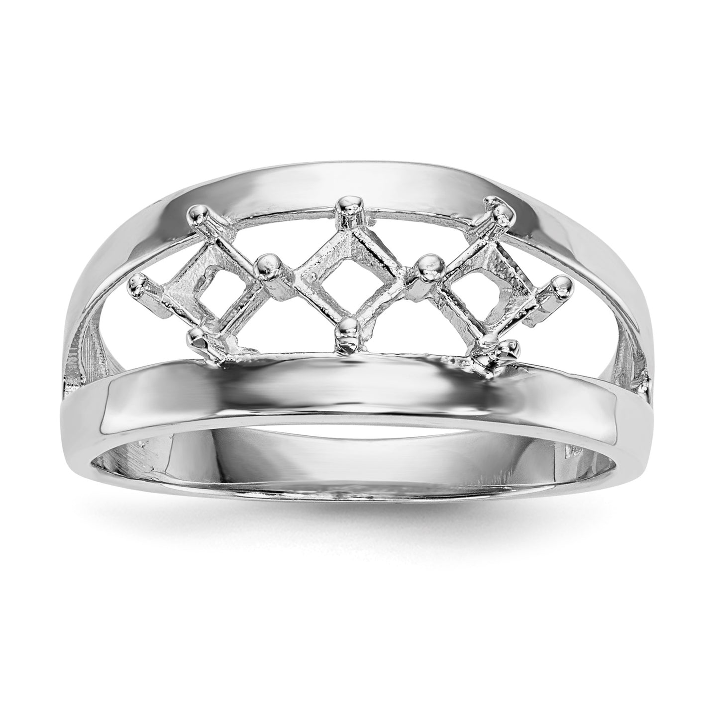 14k White Gold Family Jewelry Ring Mounting