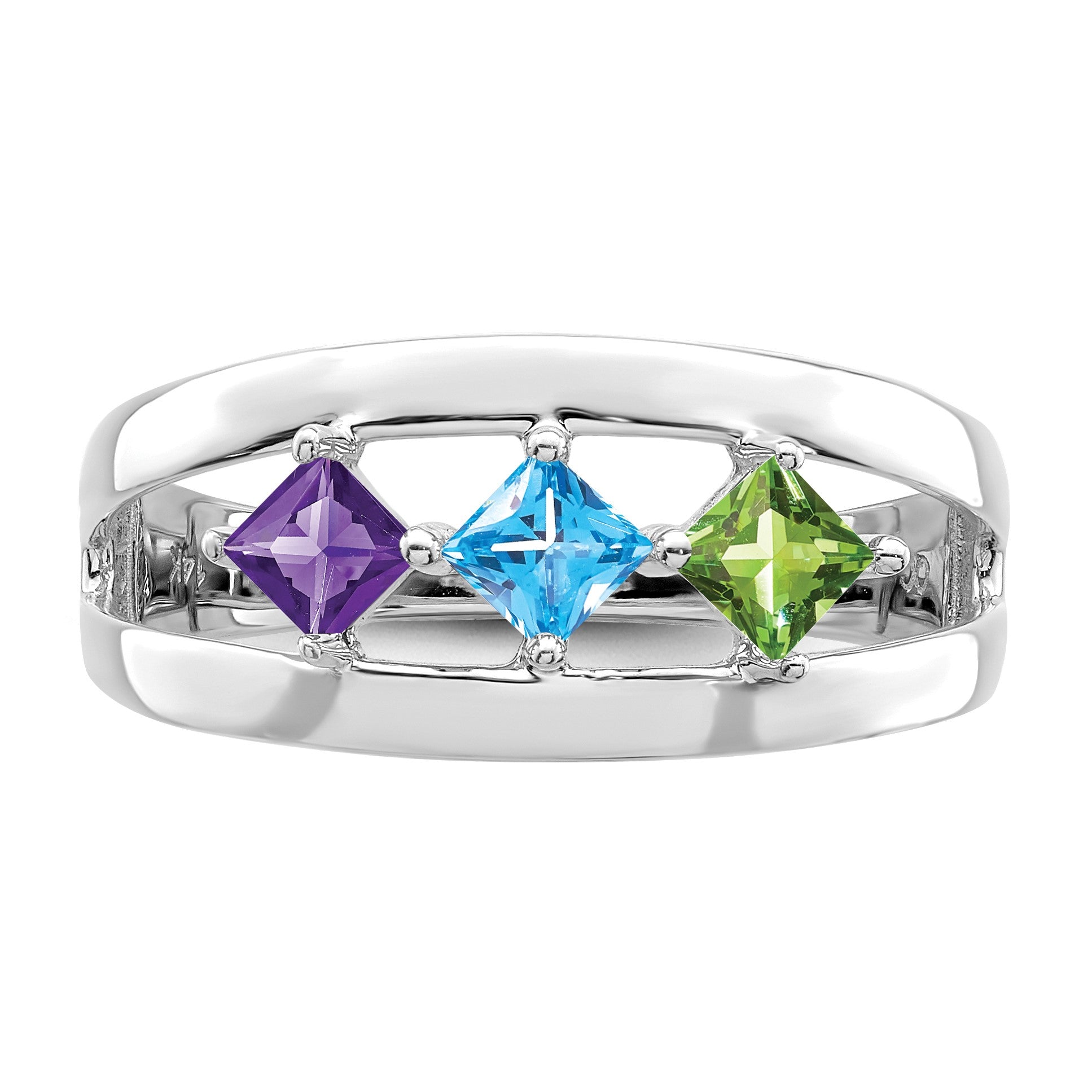 Sterling Silver Rhodium-plated Family Jewelry Mounting