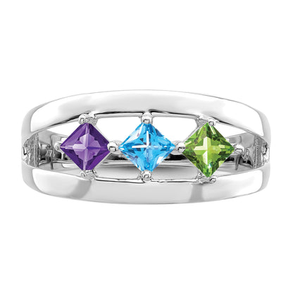 Sterling Silver Rhodium-plated Family Jewelry Mounting