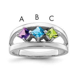 Sterling Silver Rhodium-plated Family Jewelry Mounting