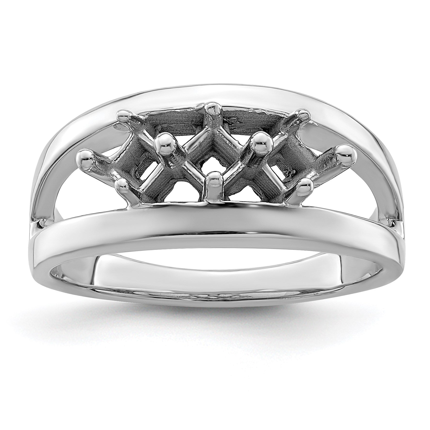 Sterling Silver Rhodium-plated Family Jewelry Mounting