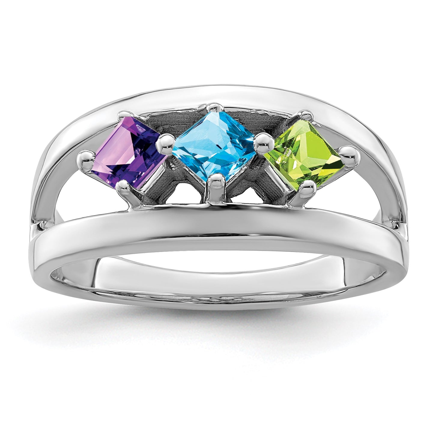 Sterling Silver Rhodium-plated Family Jewelry Mounting