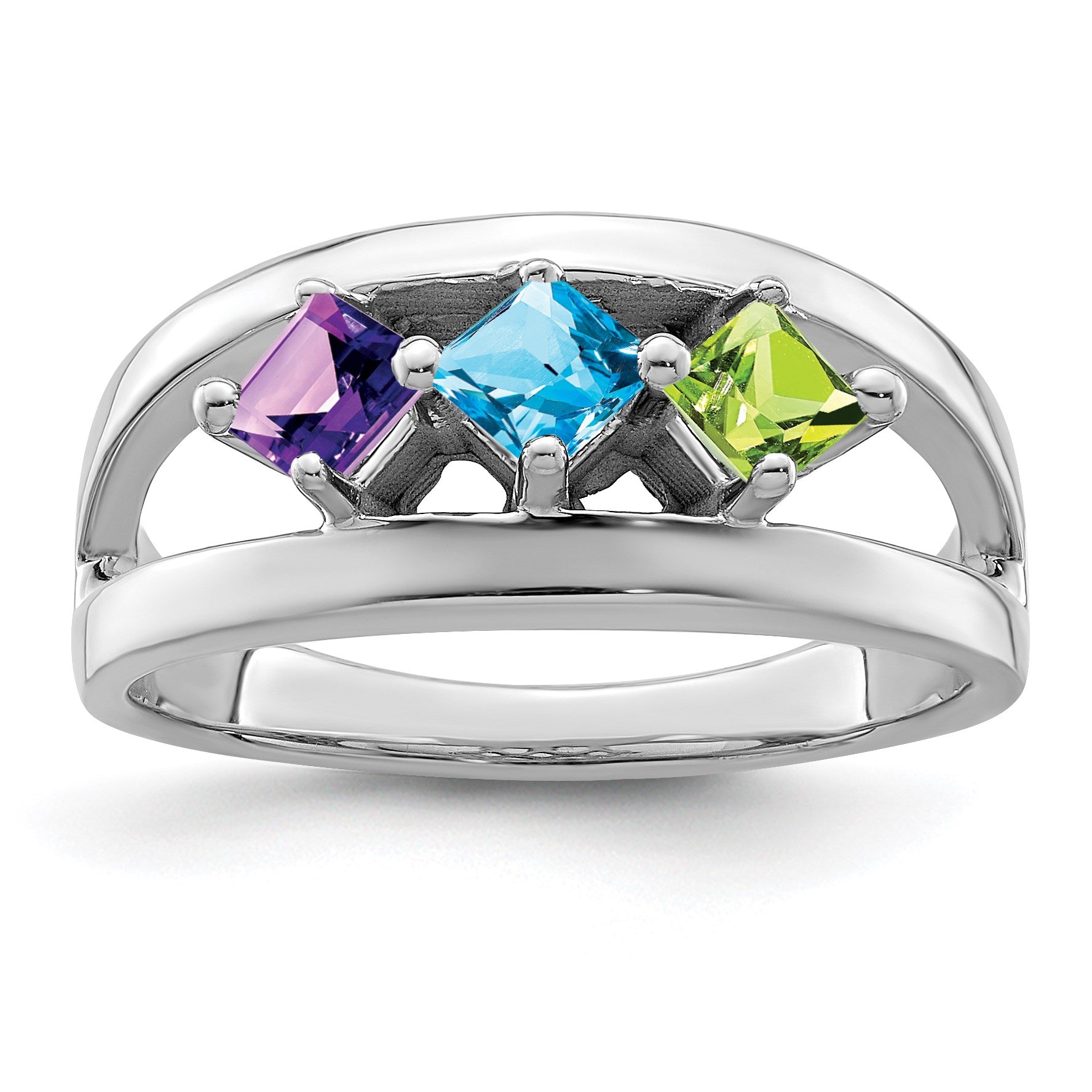 Sterling Silver Rhodium-plated Family Jewelry Mounting