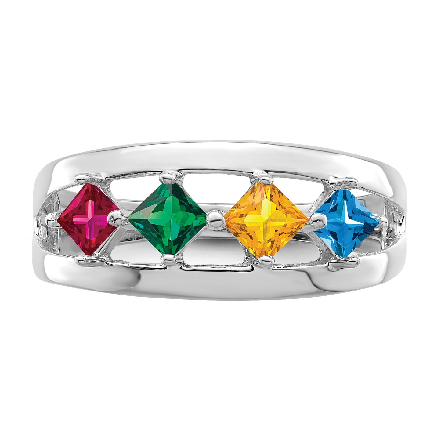 Sterling Silver Rhodium-plated Family Jewelry Mounting